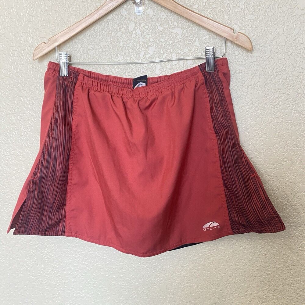 Go Lite Red Tennis Skirt Women’s Large Shorts Underneath Elastic Waist